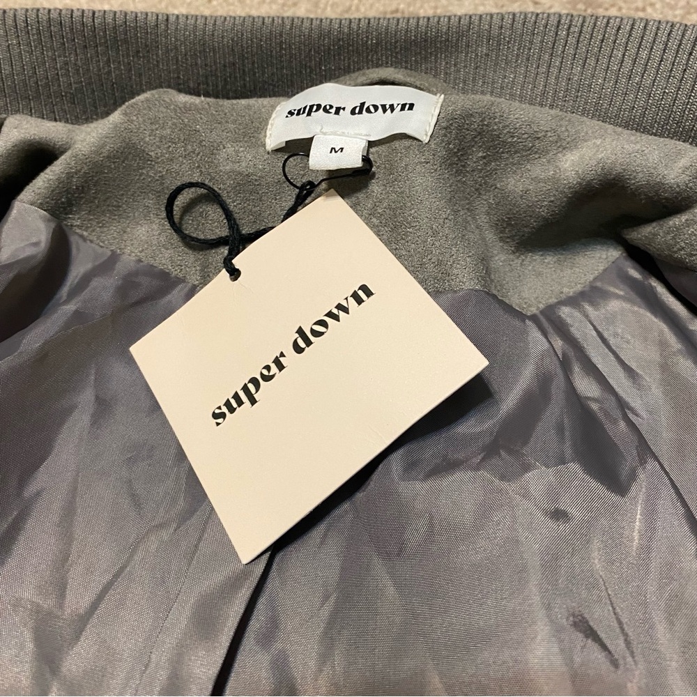 NWT {superdown} Emily Button Up Bomber Jacket ~ Size Medium - Picture 9 of 16